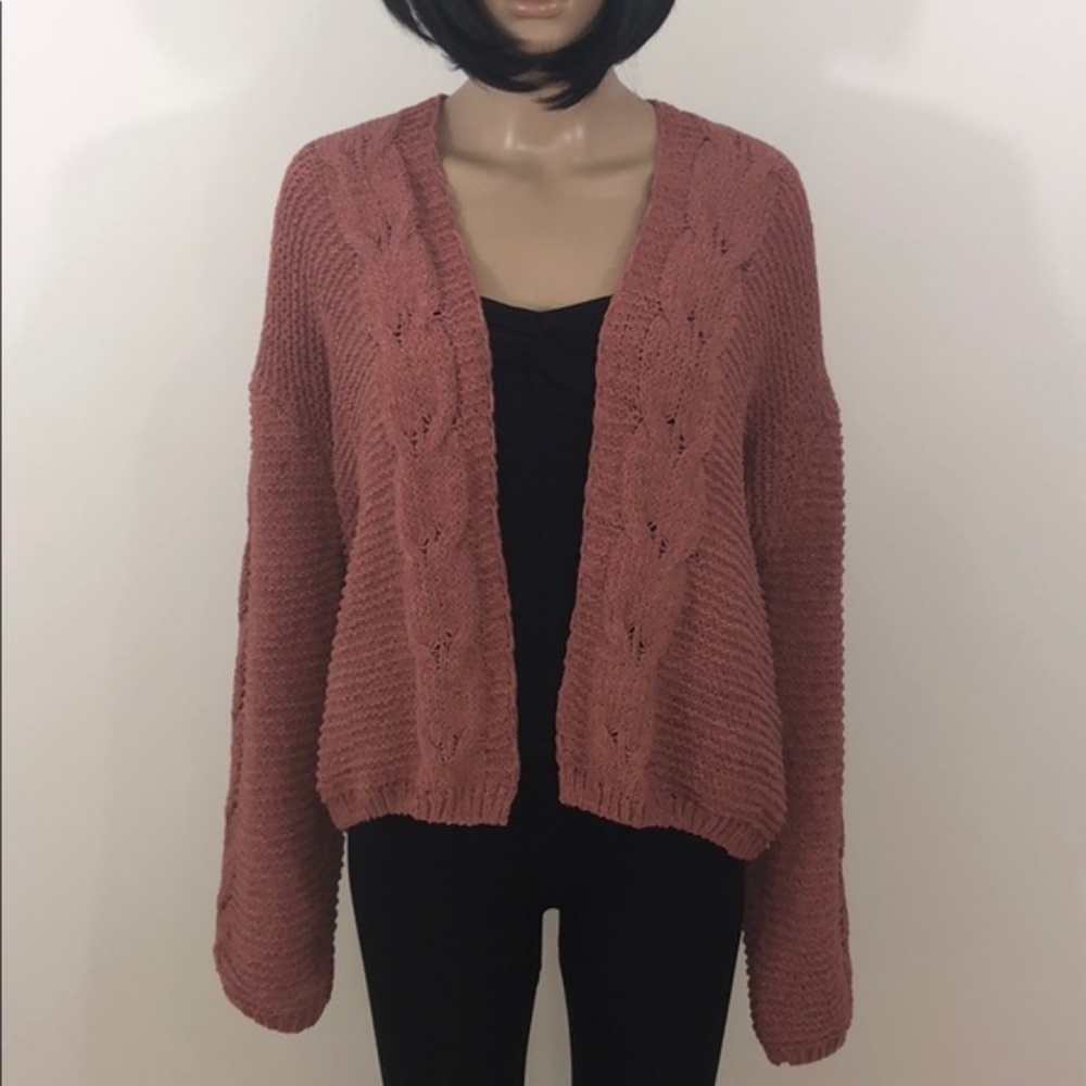 New Women's Chunky Cable Knit Cardigan Sweater